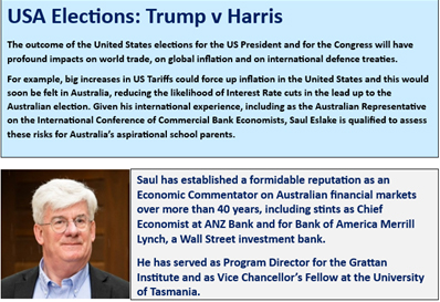 Saul will focus on the impact of the US Presidential Election on the Australian economy in the lead-up to the Australian General Election.